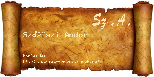 Szászi Andor névjegykártya